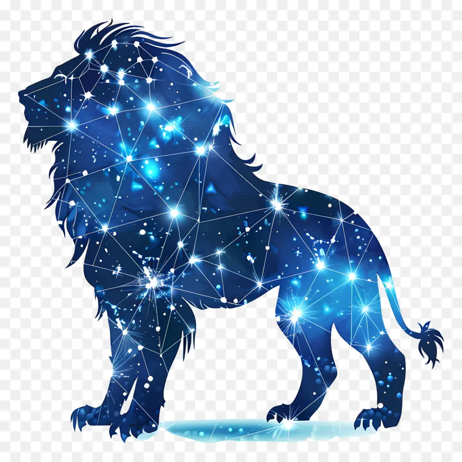 Lion，Bleu PNG