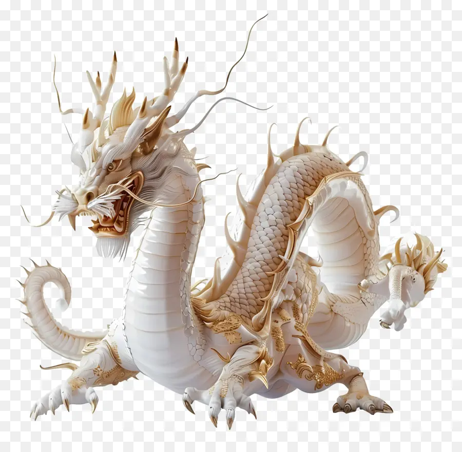 Zodiaques Chinois，Dragon Blanc PNG