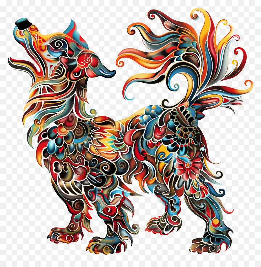 Zodiaques Chinois，Chien Décoratif PNG