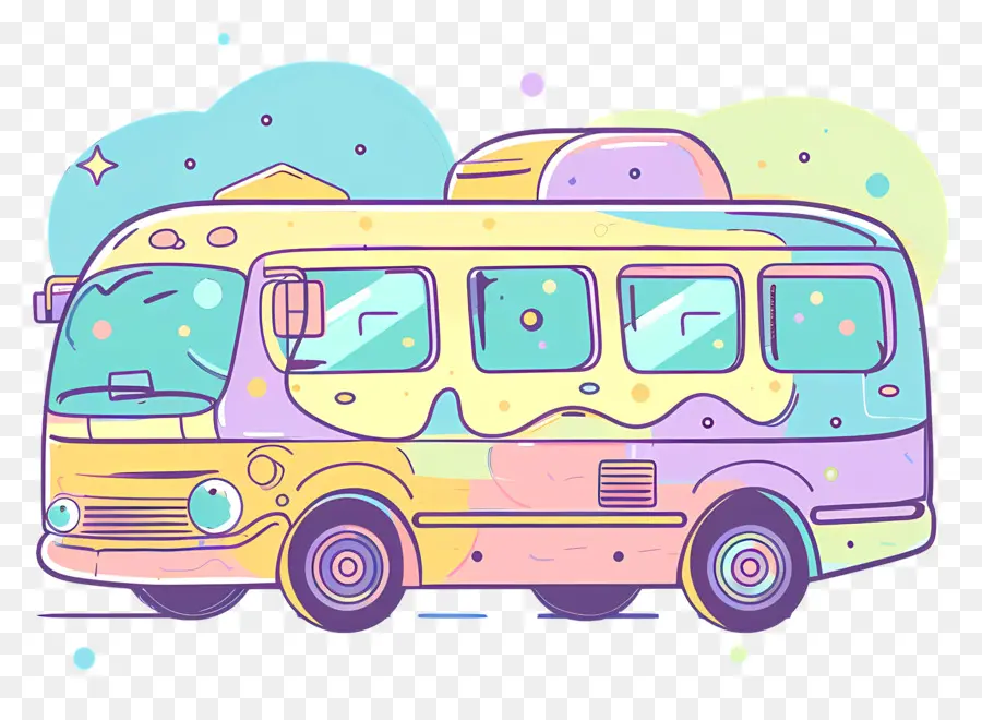 Bus，Fourgon Hippie PNG