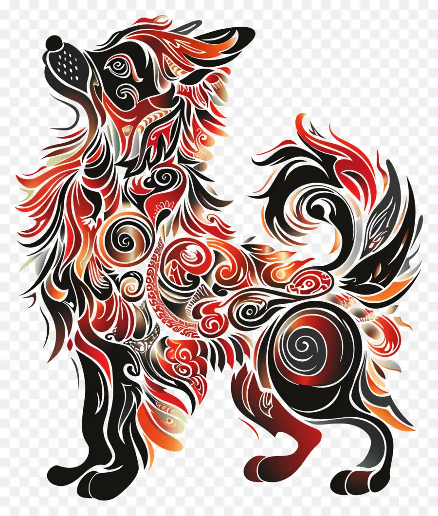 Zodiaques Chinois，Chien Décoratif PNG