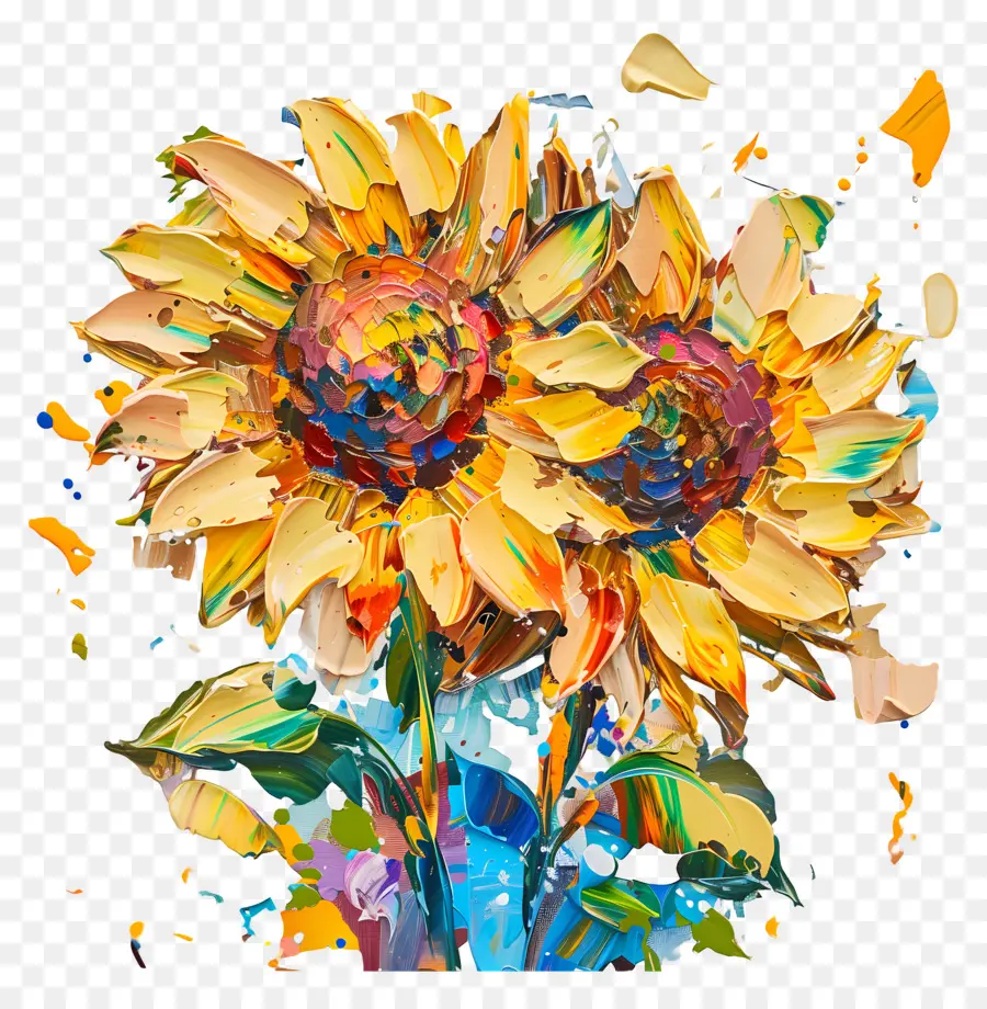 Peinture à L'huile，Tournesols PNG