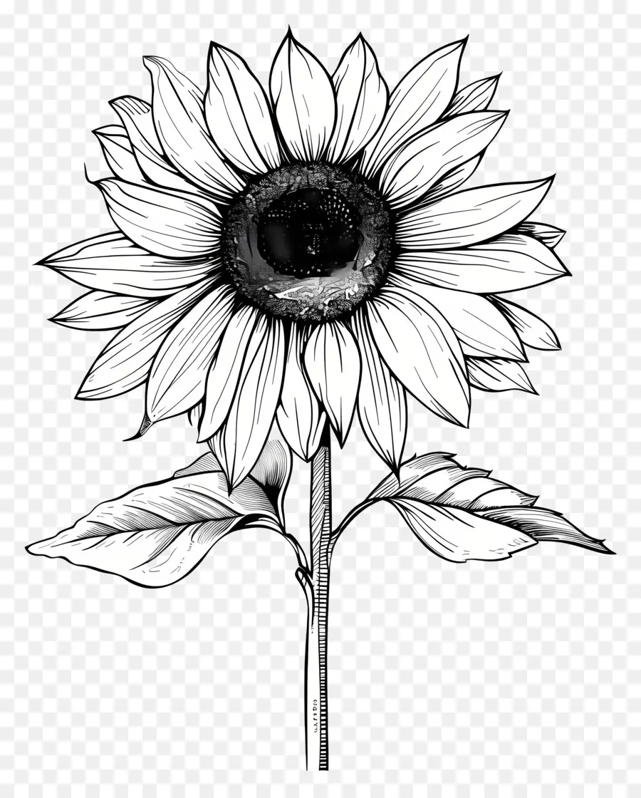 Tournesol，Noir Et Blanc PNG