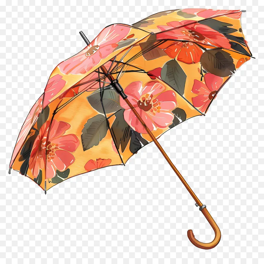 Parapluie，Parapluie De Motif Floral PNG