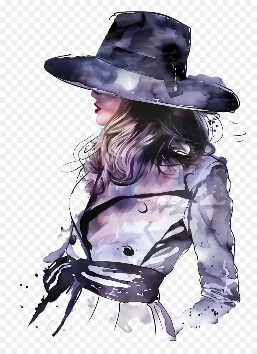 Fille De Mode，Femme Au Chapeau PNG