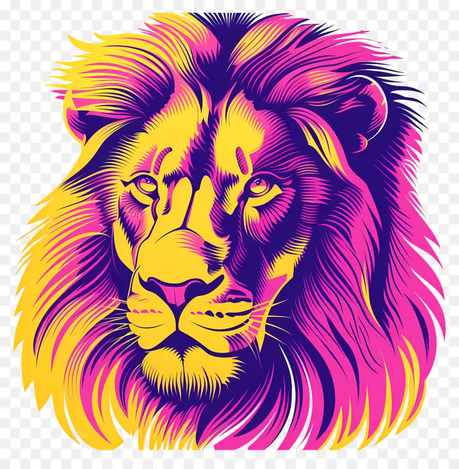 Lion De Dessin Animé，Lion Coloré PNG