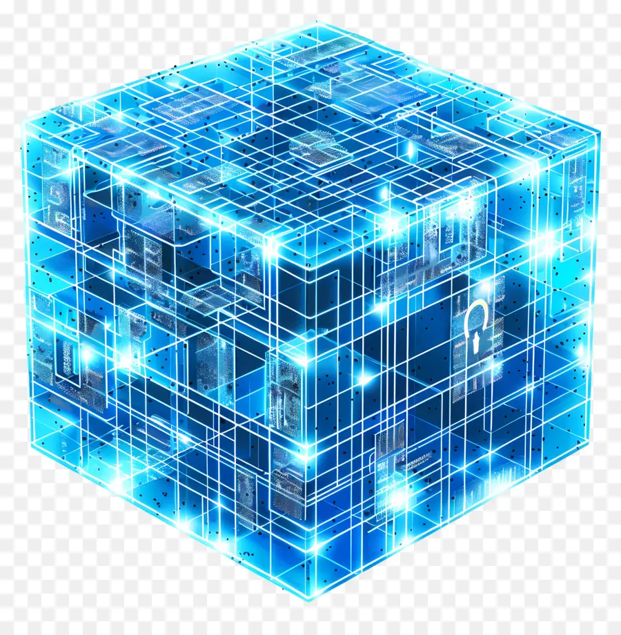 Sécurité De L'information AI，Cube Transparent PNG