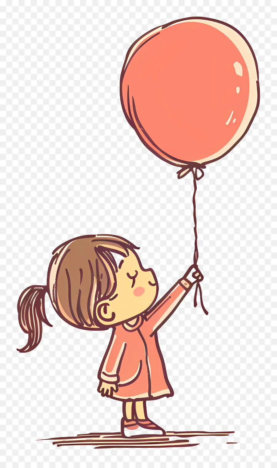 Petite Fille，Ballon Jaune PNG