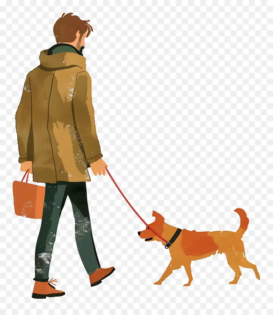 Homme Qui Promène Son Chien，Homme Qui Promène Un Chien PNG