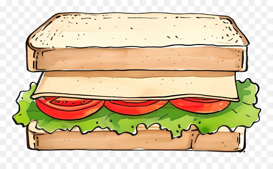 Sandwich，Illustration Aquarelle PNG