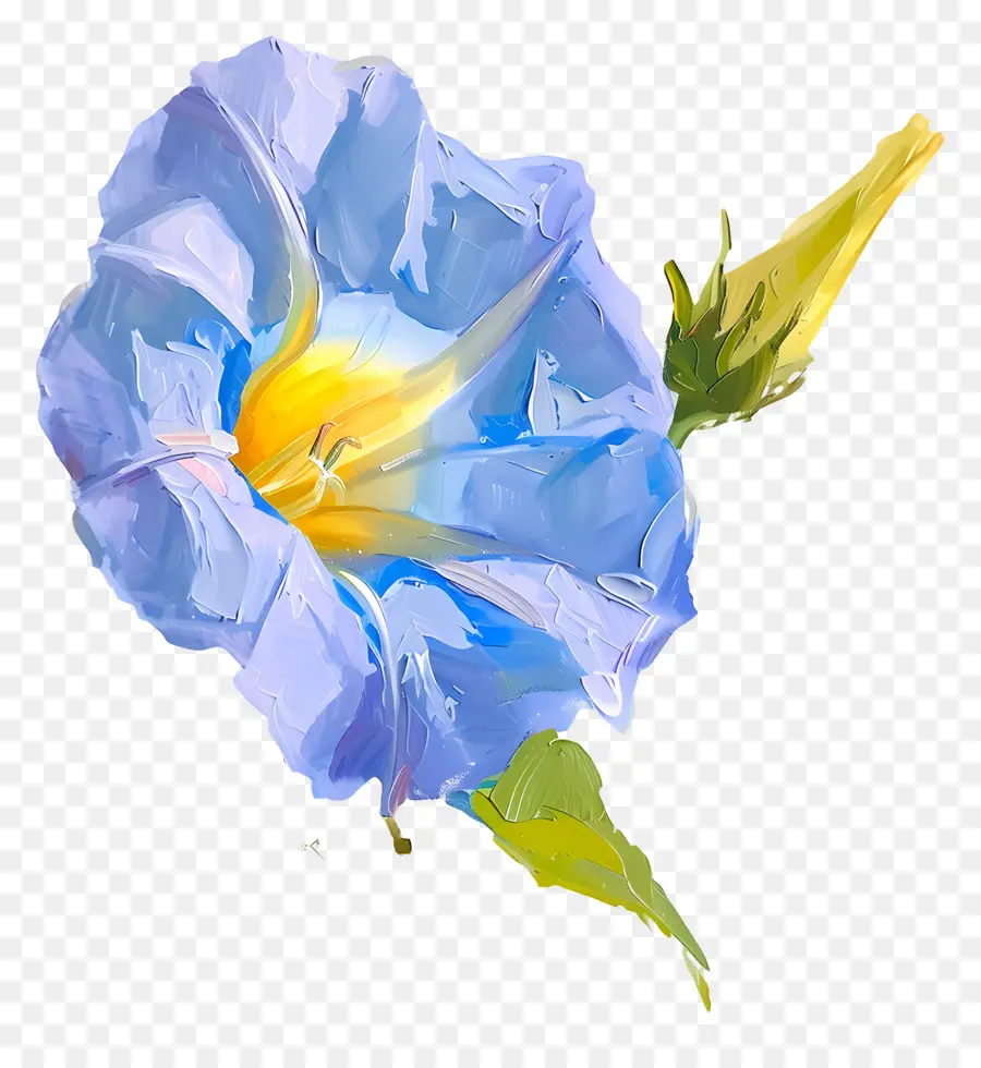 Peinture à L'huile，Fleur Bleue PNG