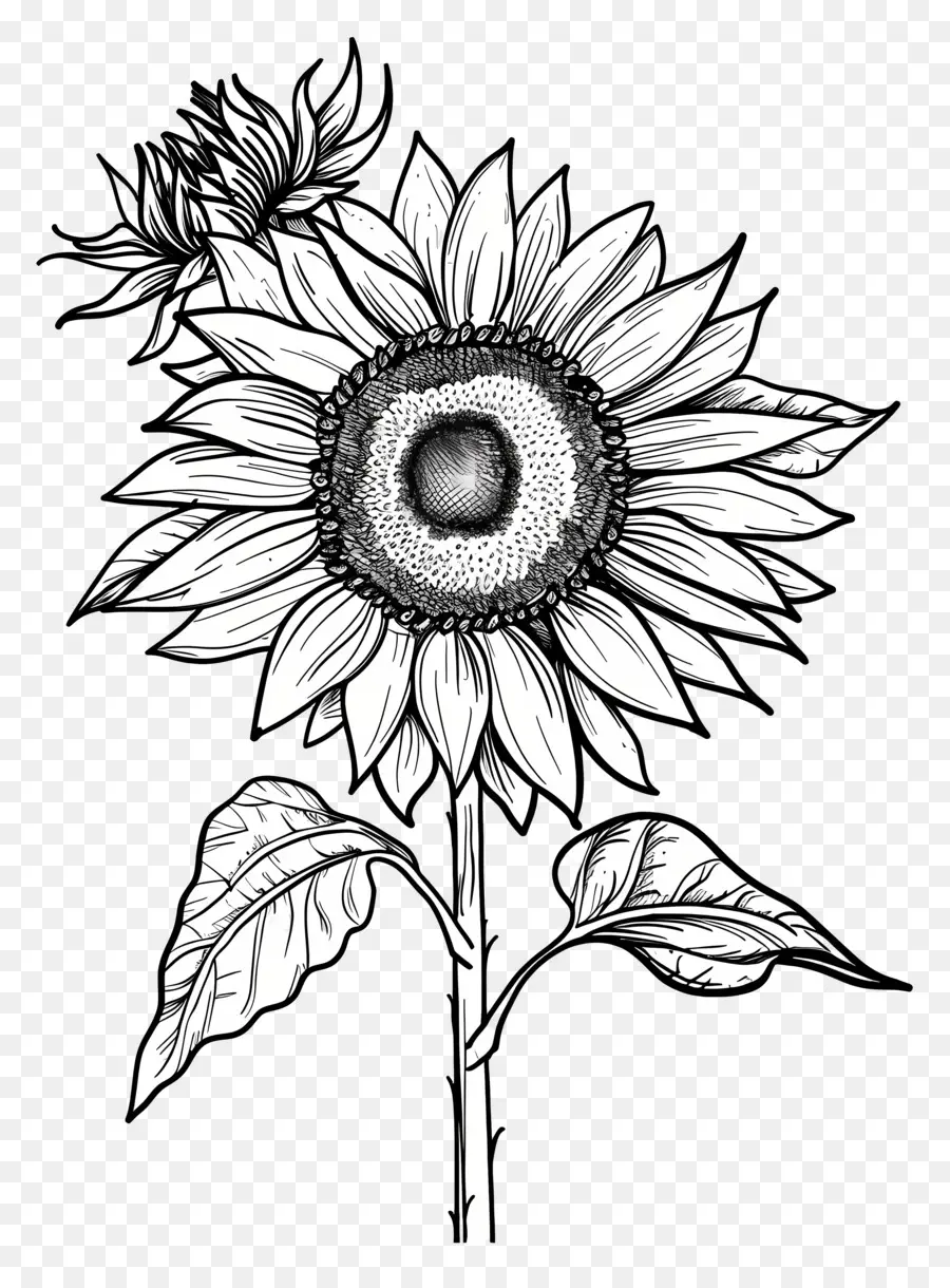 Tournesol，Noir Et Blanc PNG