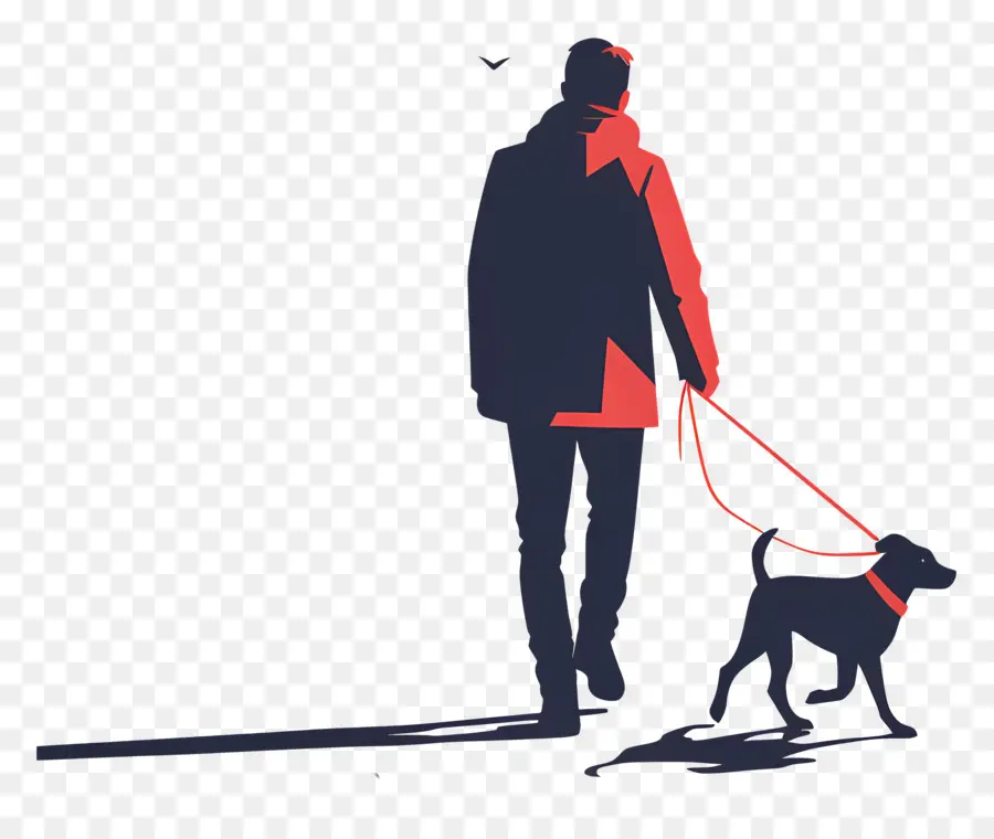 Homme Qui Promène Son Chien，Laisse PNG