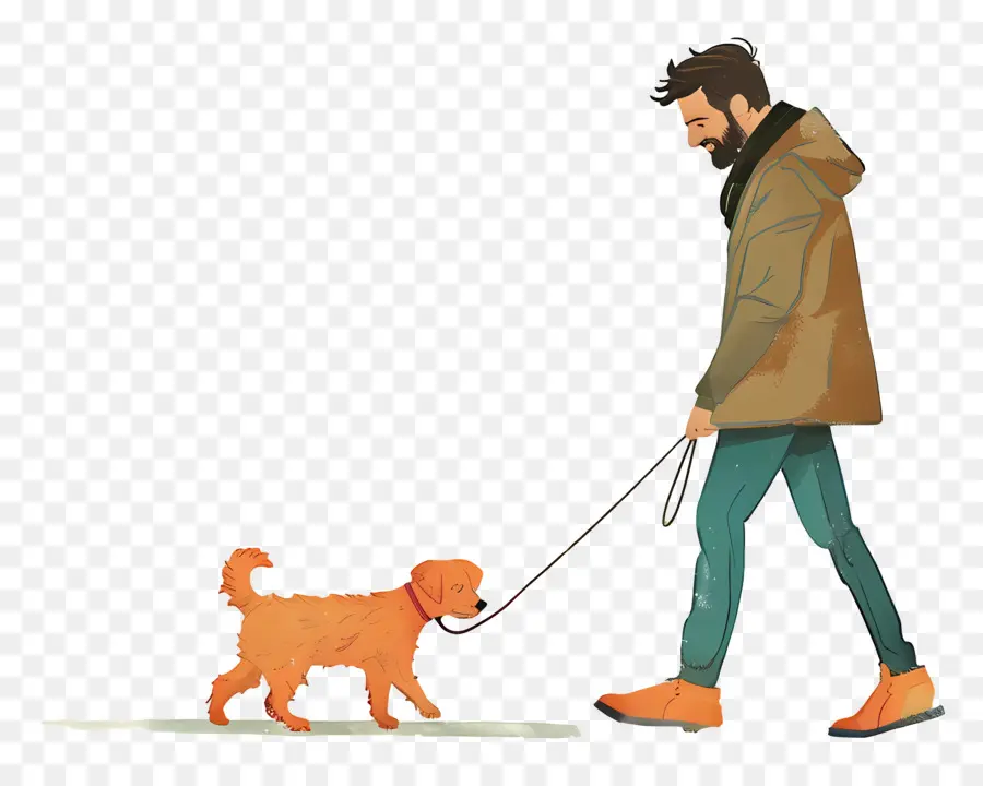 L'homme De Promenade De Chien，La Marche De Chien PNG