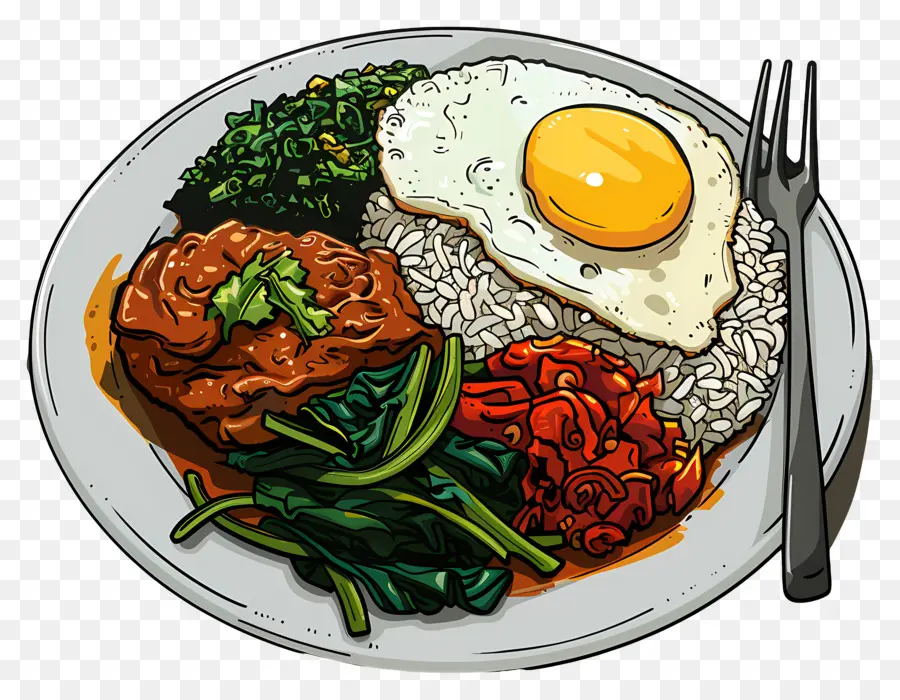 Nasi Kandar，Assiette De Nourriture PNG