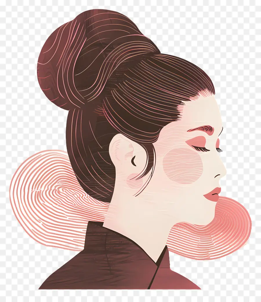 Femme Abstraite，Femme Avec Chignon PNG