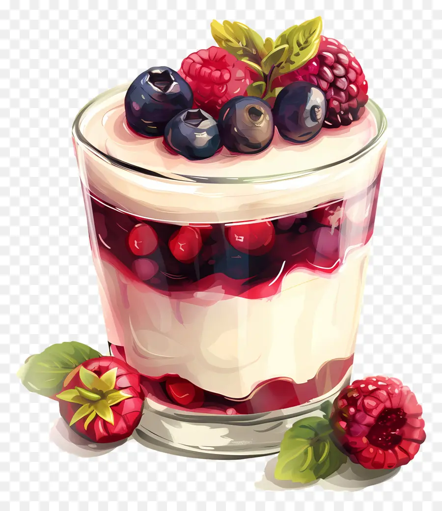 Panna Cotta，Parfaits Aux Fruits PNG