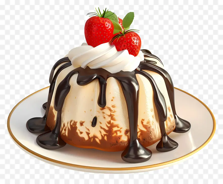 Gâteau De Lave Au Chocolat，Dessert PNG