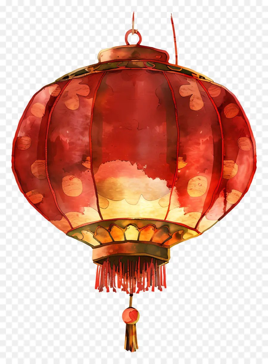 Lanterne Chinoise，De Soie Rouge PNG