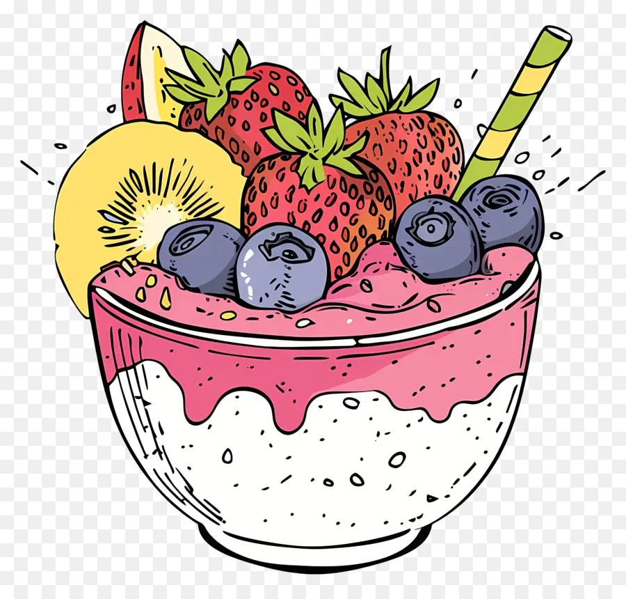 Bol à Smoothies，Bol De Fruits PNG