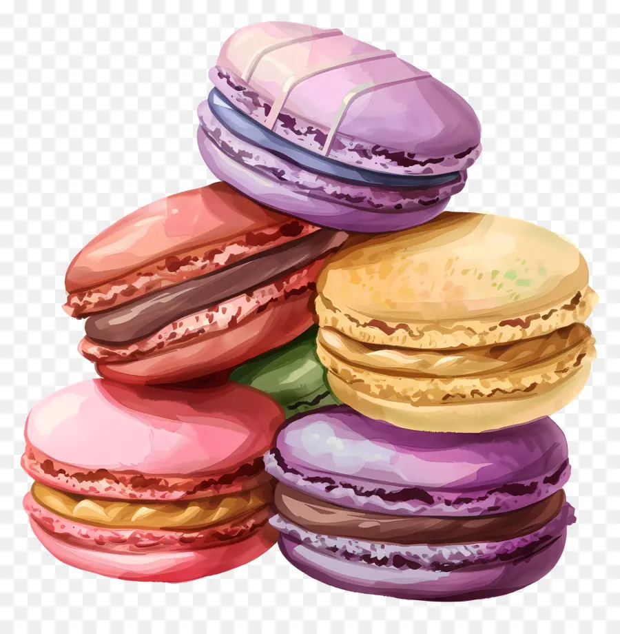 Macarons，Coloré PNG