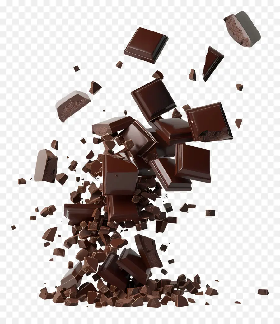 Chocolat Animé，Morceaux De Chocolat PNG