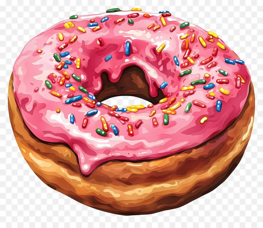 Donut，Glaçage Rose PNG