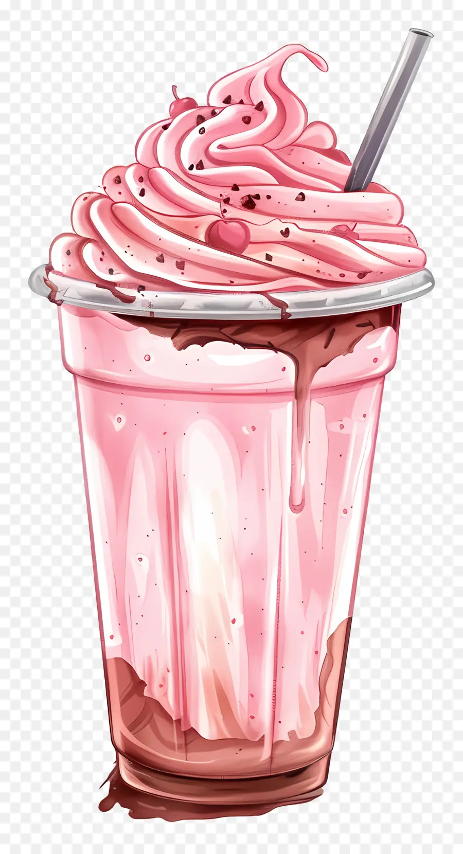 Milk Shake Rose，Paille PNG