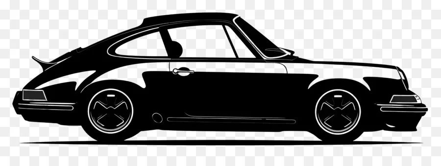 Silhouette De Porsche，Voiture Noire PNG