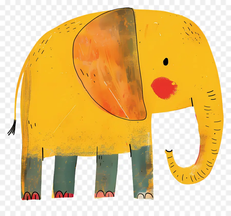 L'éléphant，Jaune éléphant PNG