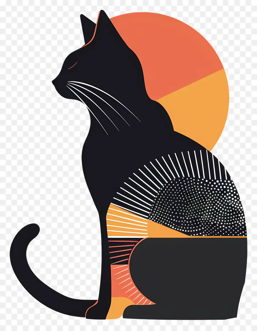 Silhouette De Chat，Chat Noir PNG