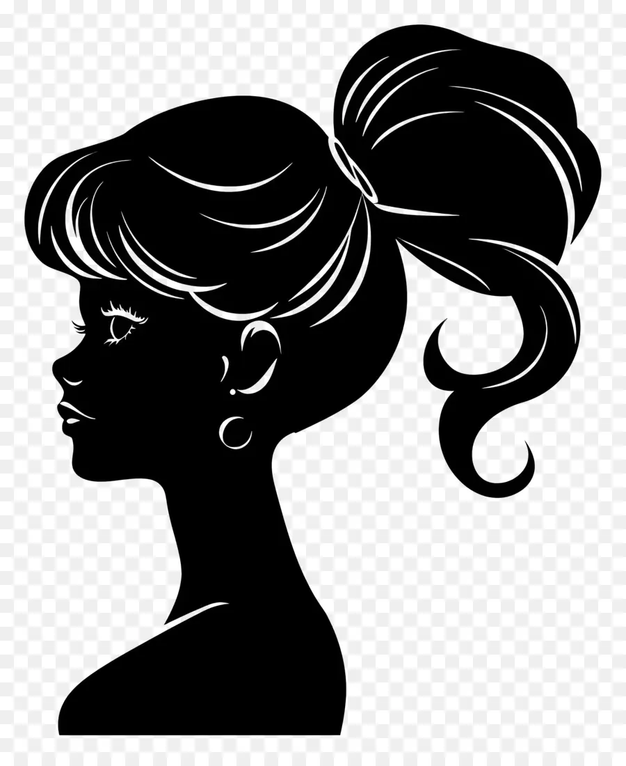 Barbie Head Silhouette，Femme PNG