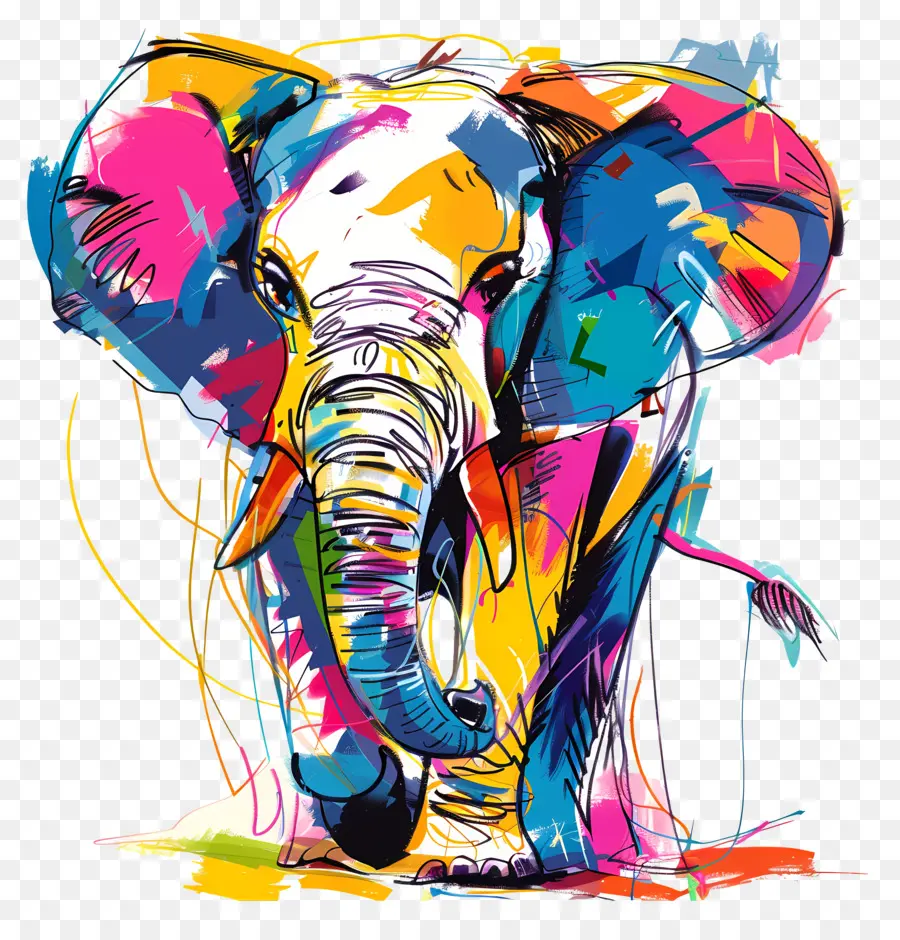 L'éléphant，Peinture PNG