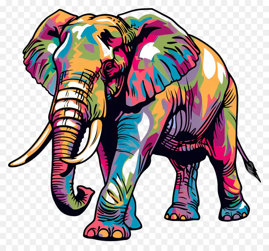 L'éléphant，Arc En Ciel PNG