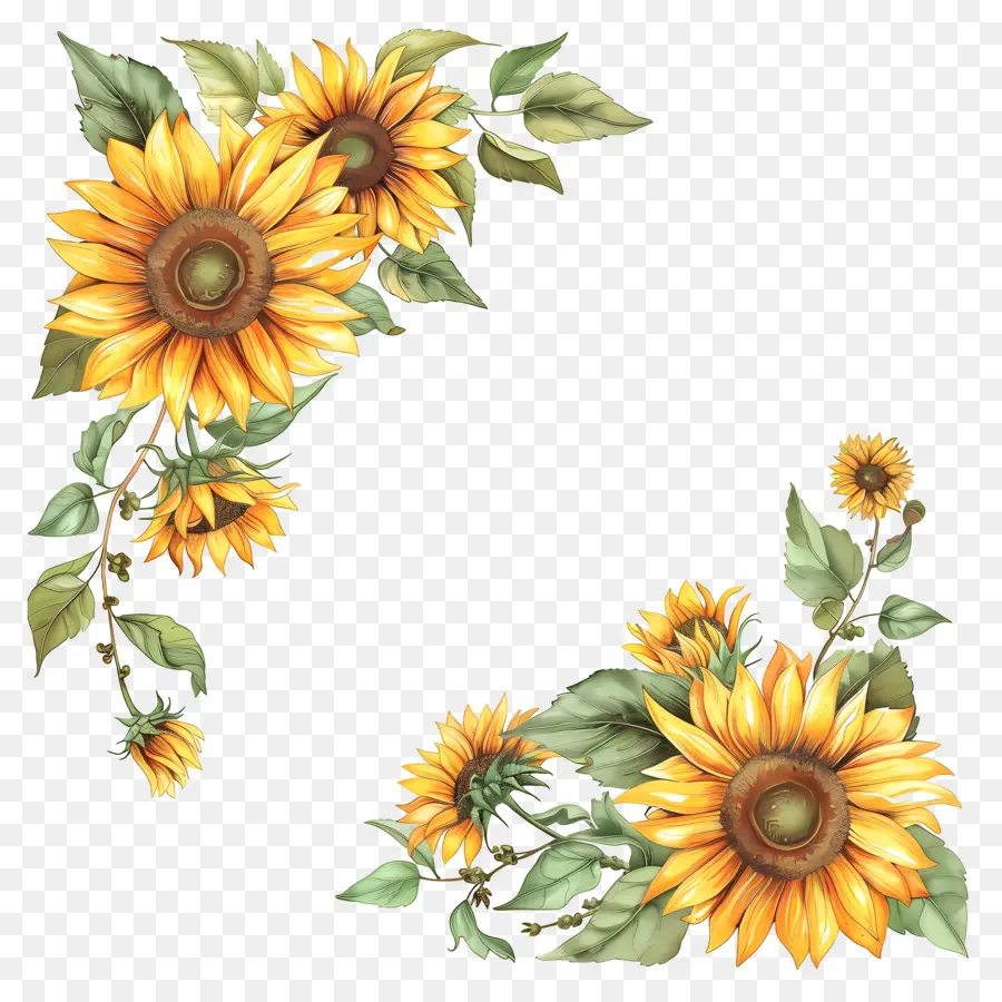 Fleurs，Tournesols PNG