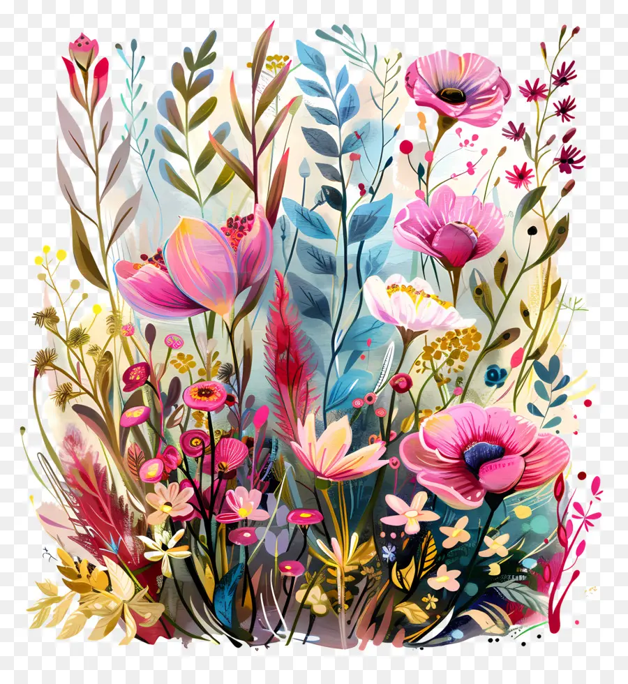 Jardin Fleuri，Floral PNG