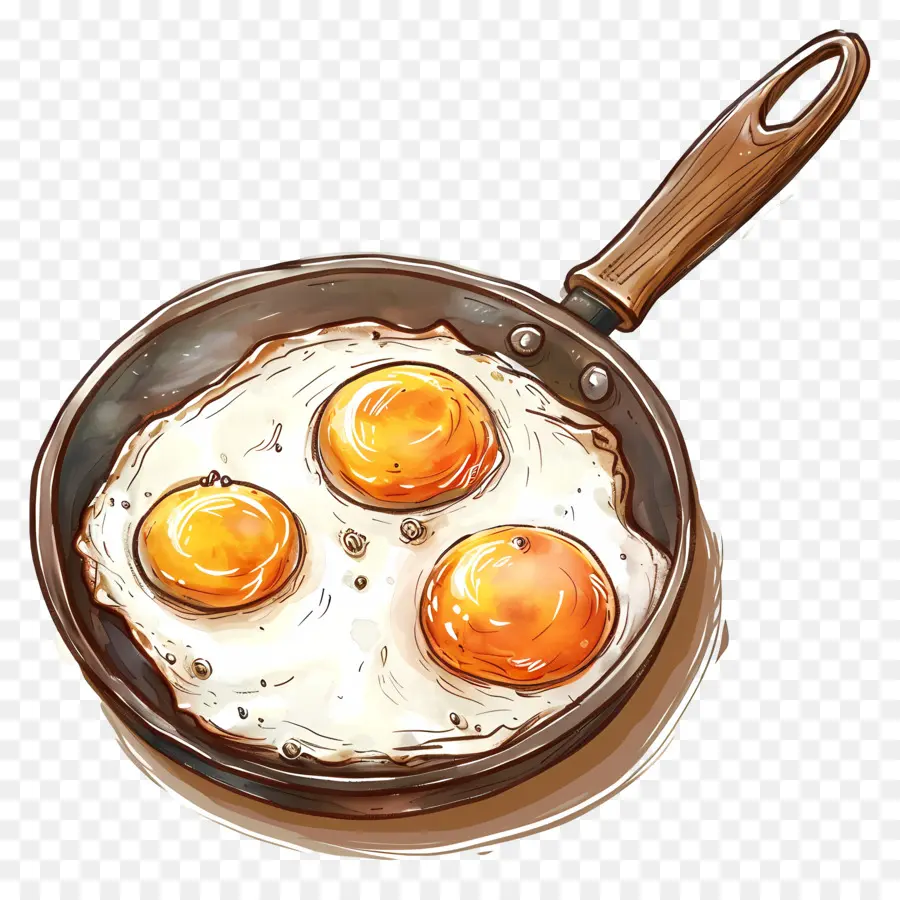 Oeufs Au Plat，Œufs Au Plat Dans Une Poêle PNG