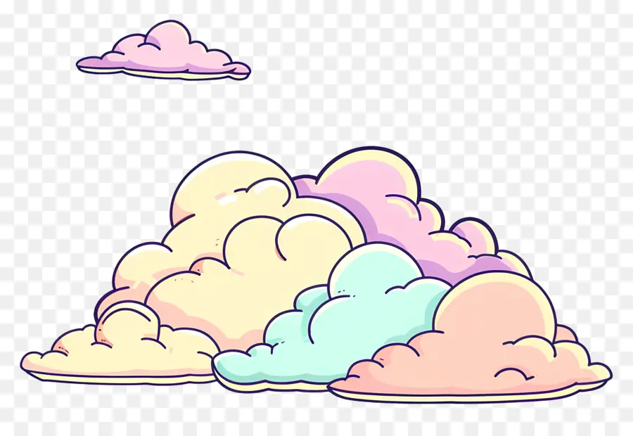 Nuage，Nuages ​​colorés PNG