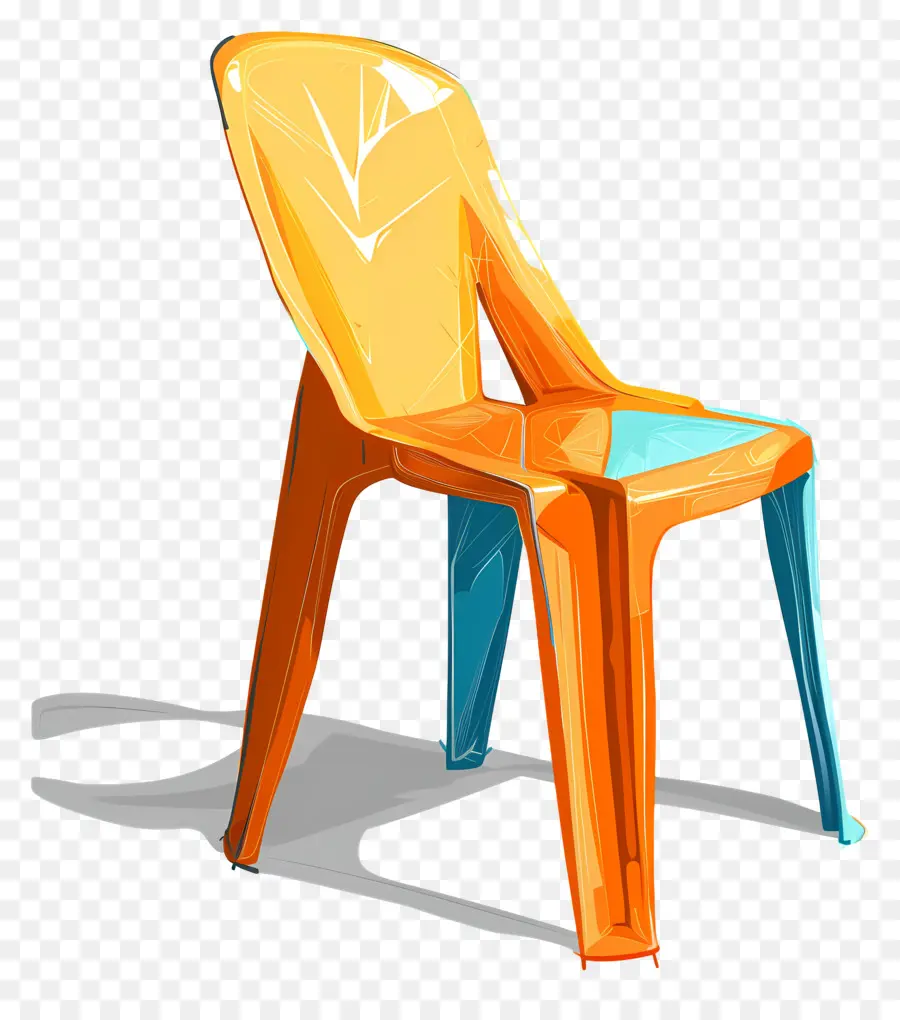 Chaise En Plastique，Chaise Orange Et Bleue PNG
