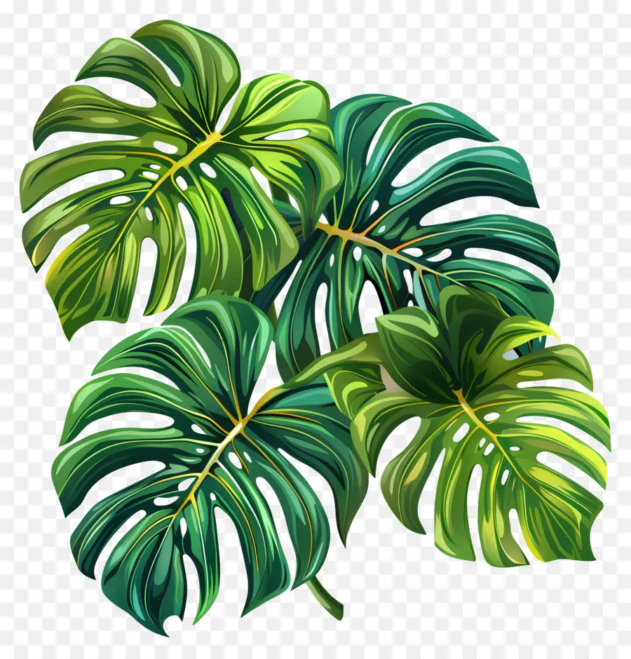 Feuilles De Monstera，Feuilles Vertes PNG