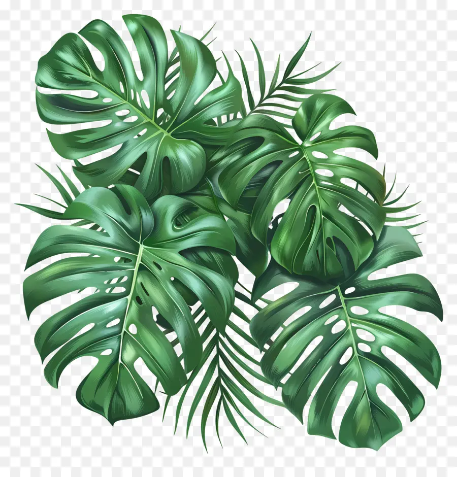 Feuilles De Monstera，Feuille Verte PNG