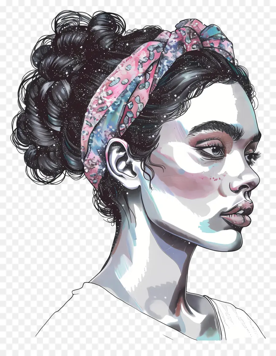 Bande De Cheveux，Femme Avec Bandeau PNG