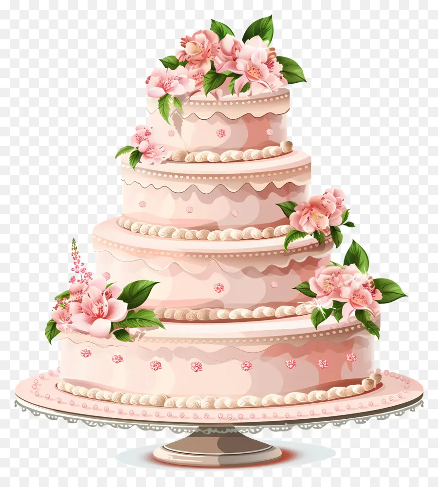 Gâteau De Mariage，Gâteau Rose PNG