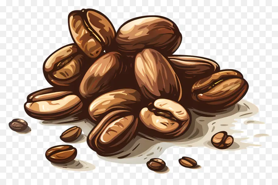 Grains De Café Torréfiés，Café En Grains PNG