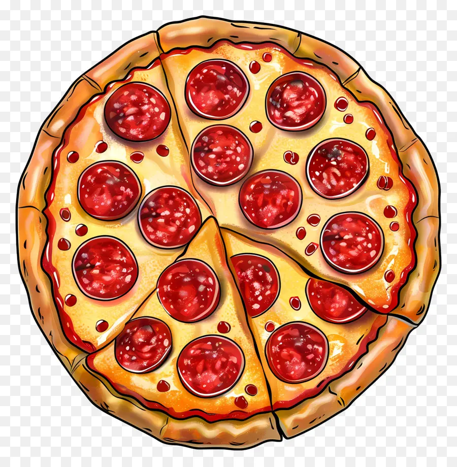 La Pizza Au Pepperoni，Pizza Entière PNG