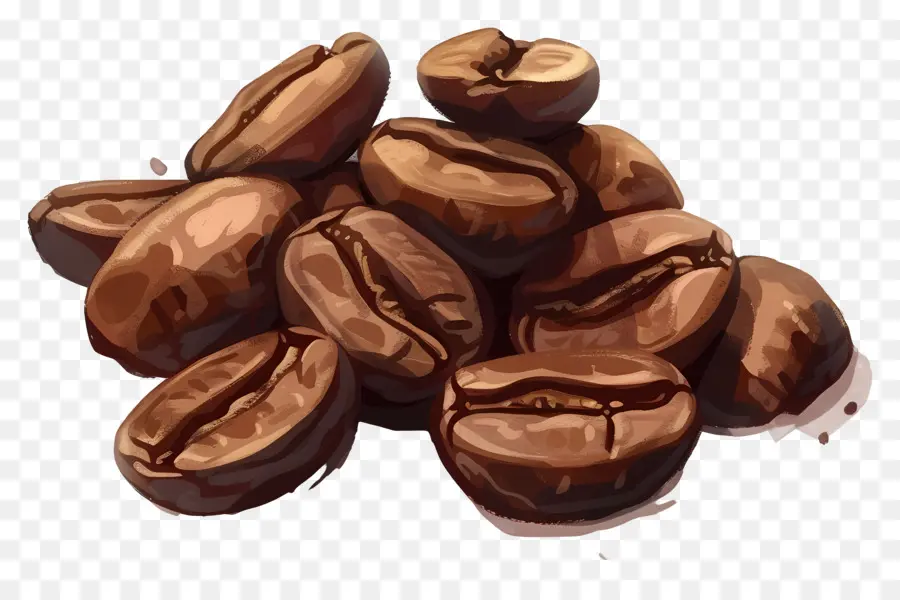 Grains De Café Torréfiés，Café En Grains PNG