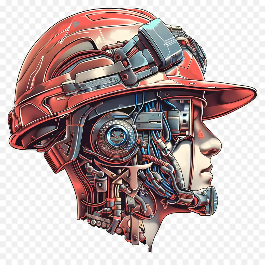 Casquette De Construction，Travailleur Cyborg PNG