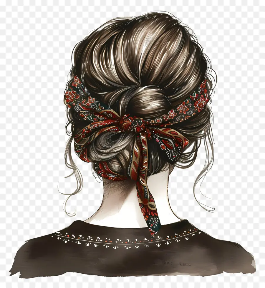 Bande De Cheveux，Chignon Floral PNG