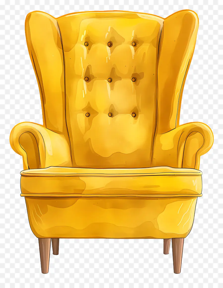 Chaise Arrière Haute，Fauteuil Jaune PNG