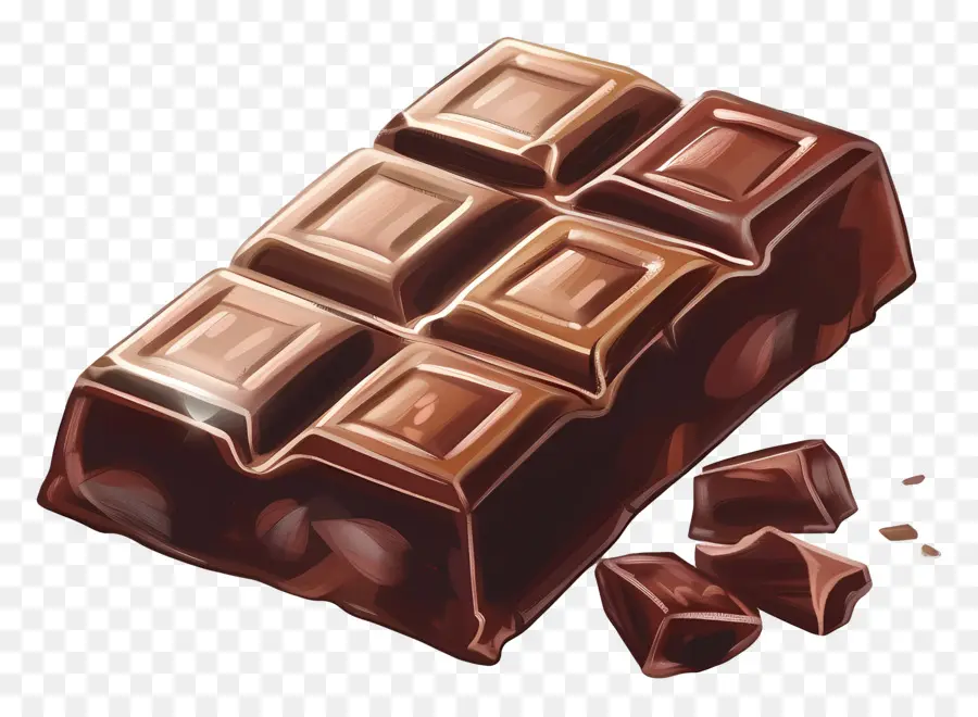 Barre De Chocolat，Cassé PNG